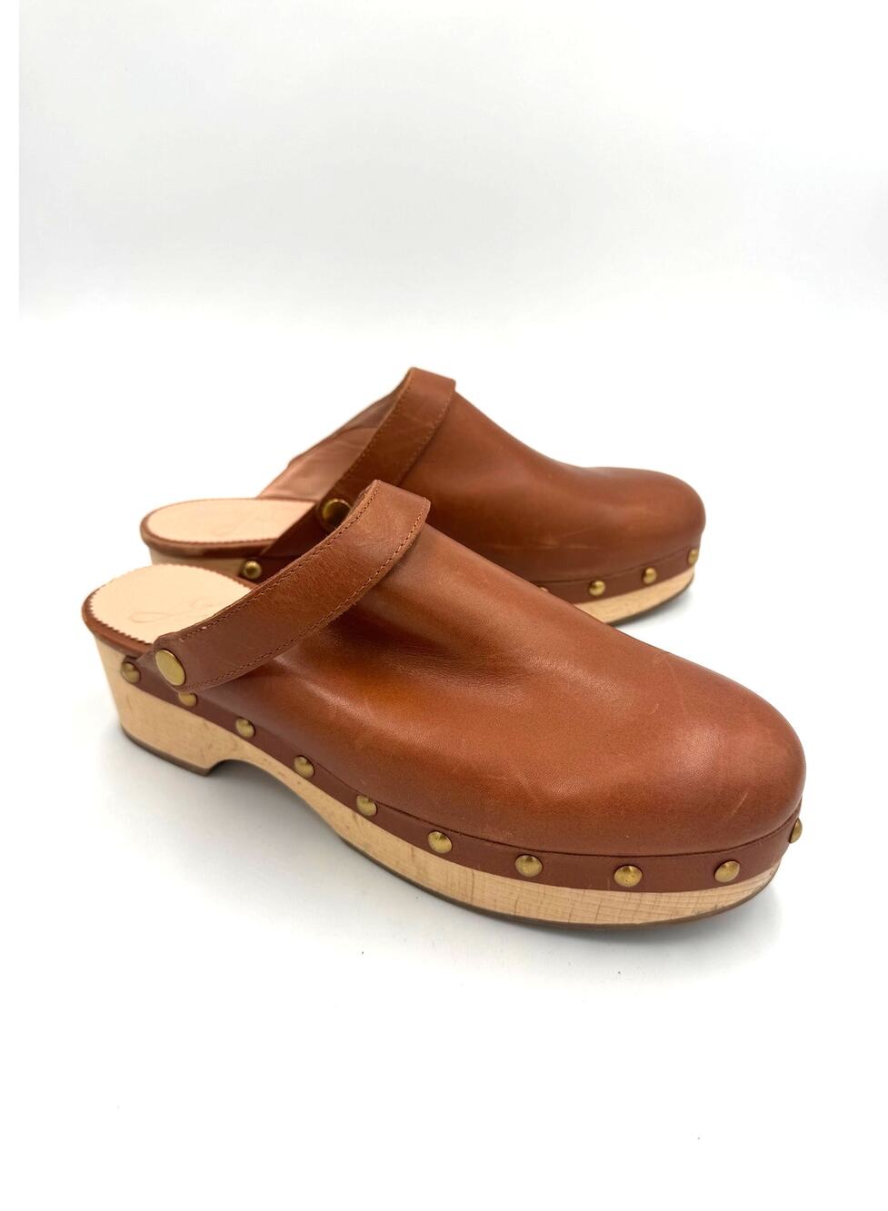 J. Crew Leather Slip On Clog Mules, 8.5